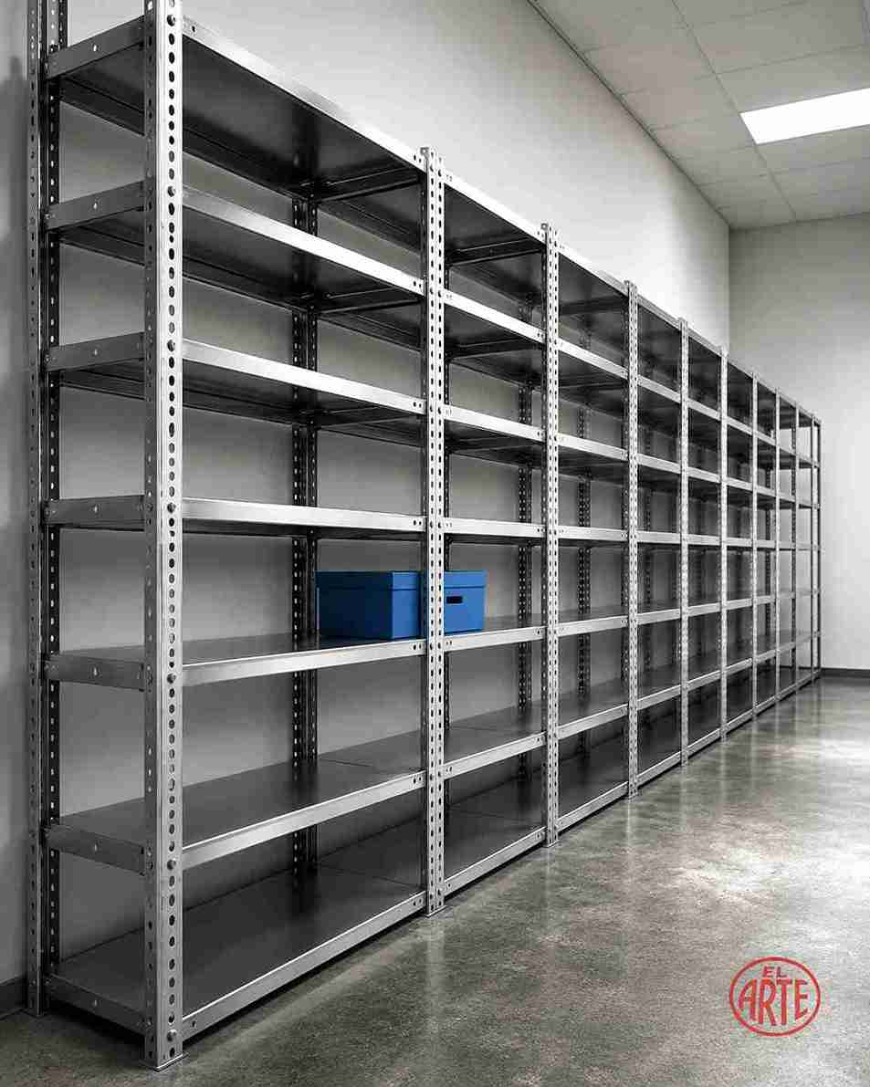 Estantería metálica de ángulo ranurado instalada para almacén en Lima Norte