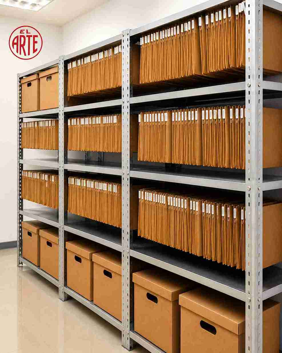Estantería metálica para archivos carpetas colgantes y cajas de almacenamiento EL ARTE